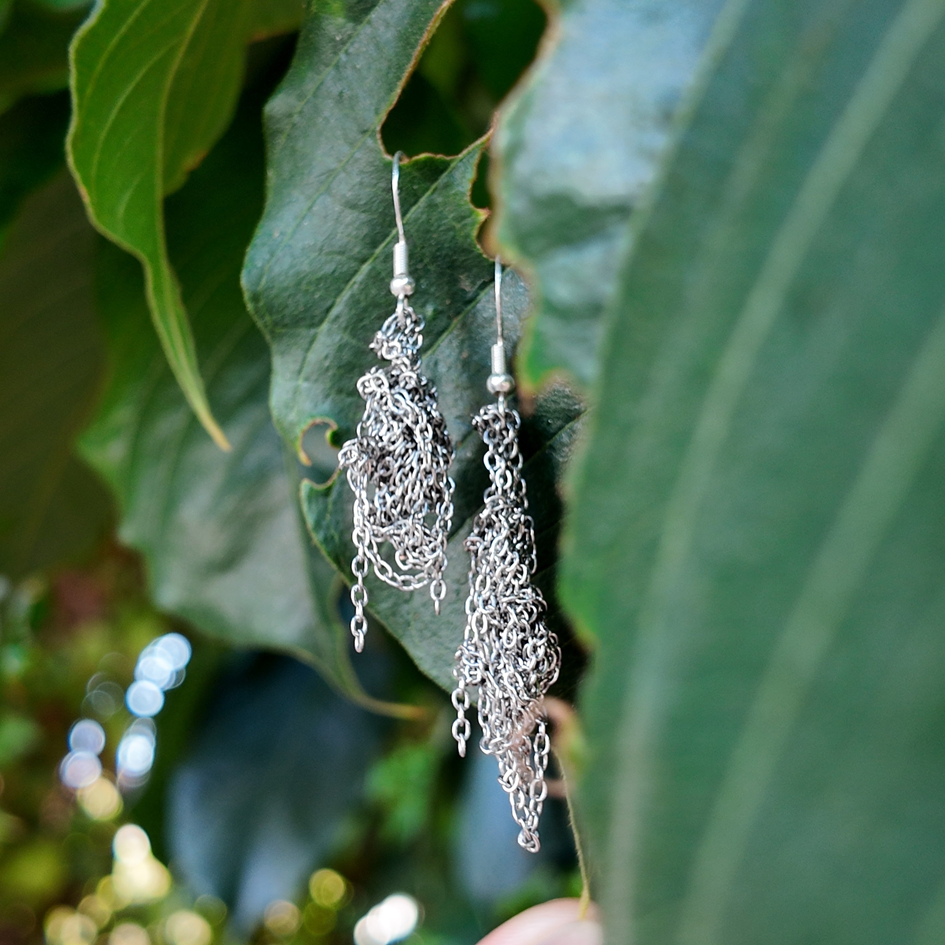 Silver Web Earrings