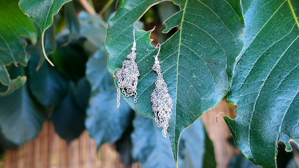 Silver Web Earrings