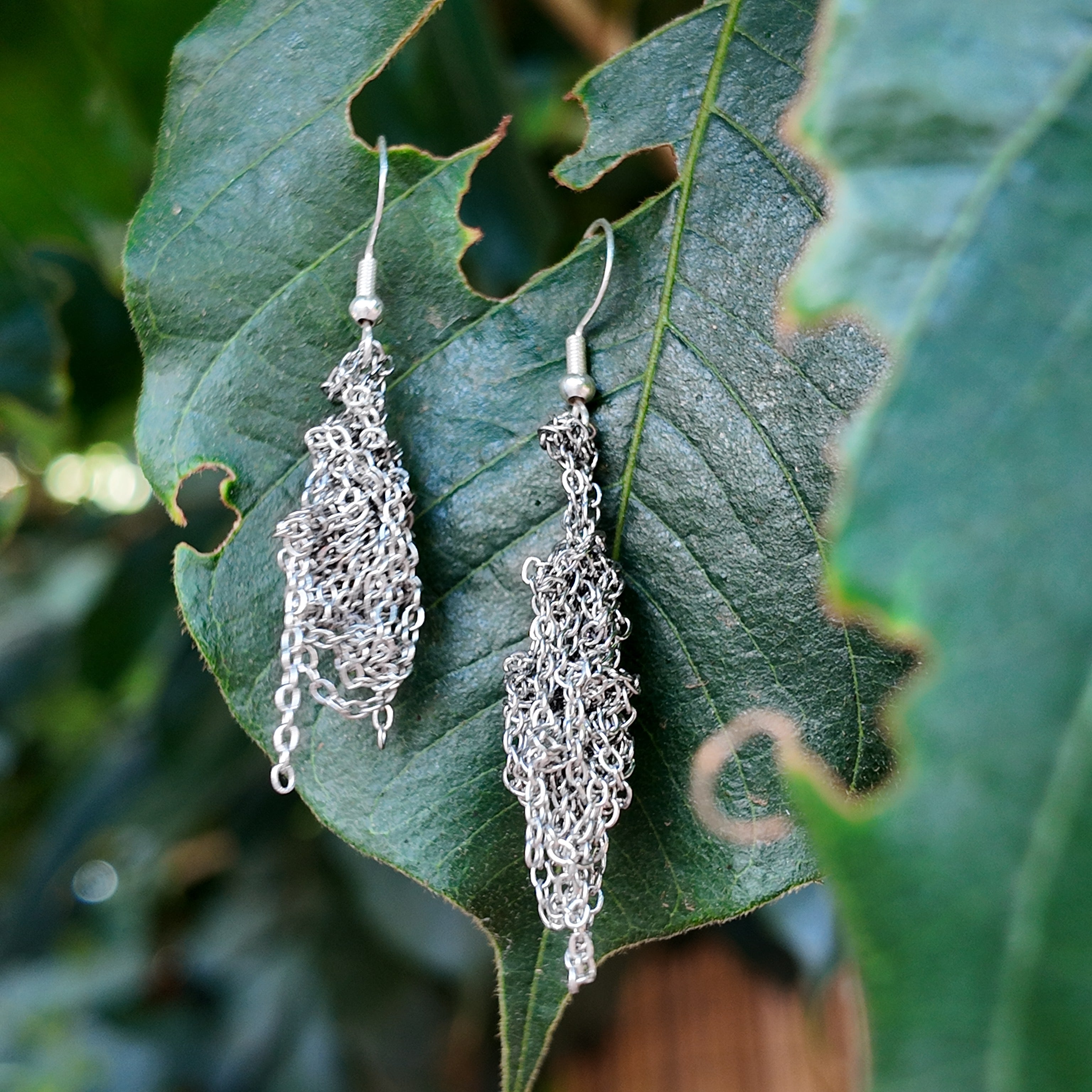 Silver Web Earrings